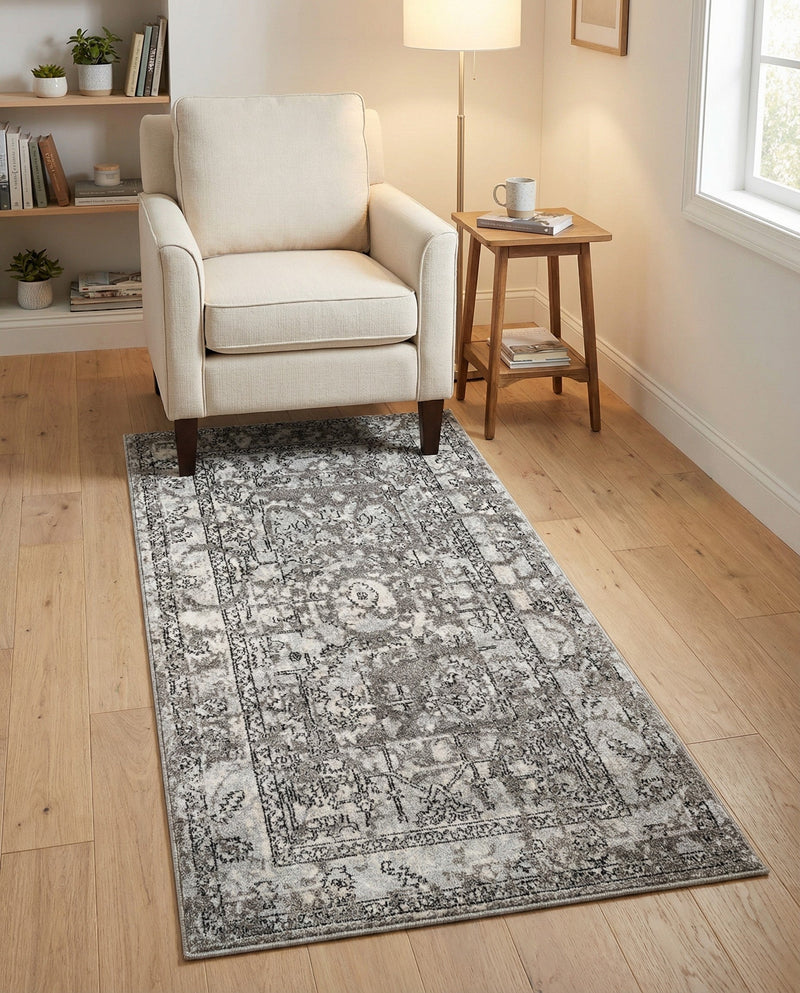 Horizon Collection Area Rug -  Zenith Rectangle Gray  lifestyle 42
