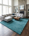 Cozy Comfort Shag Collection Area Rug - Haven (Turquoise) Rectangle Turquoise  lifestyle 13