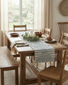 Thar Cotton Collection Area Rug - Jaisalmer (Light Gray) Table Runner Light Gray  lifestyle 54