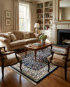 Persian Elegance Collection Area Rug -  Kerman (Navy Blue) Rectangle Navy Blue  lifestyle 11