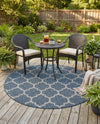 Savannah Pergola Collection Area Rug - Arbor (Navy Blue) Round Navy Blue  lifestyle 54