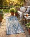 Seaside Blooms Collection Area Rug -  Evergreen (Teal) Runner Teal  lifestyle 56