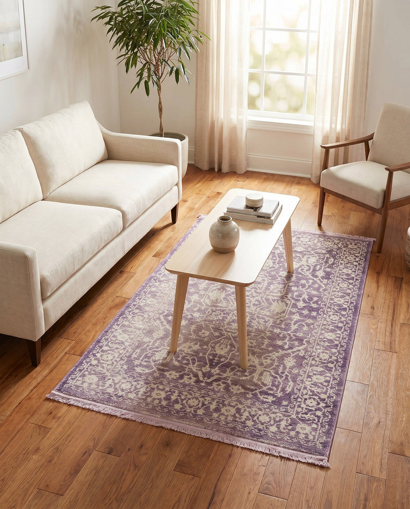 Rustic Charm Revival Collection Area Rug - Farmstead Rectangle Purple  lifestyle 35