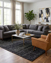 Nordic Loom Geometric Collection Area Rug - Oslo Rectangle Jet Black  lifestyle 60