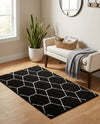 Trellis Mosaic Collection Area Rug - Arborville (Black) Rectangle Black  lifestyle 17