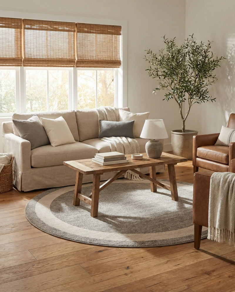 Studio Haven Collection Area Rug -  Alcove (Gray) Round Gray  lifestyle 32