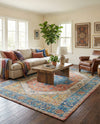 Savannah Threads Collection Area Rug - Charleston Rectangle Orange Yellow  lifestyle 18