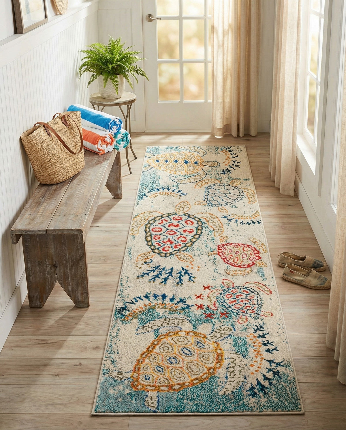 Sorrento Shores Collection Area Rug -  Massa Runner Beige  lifestyle 136