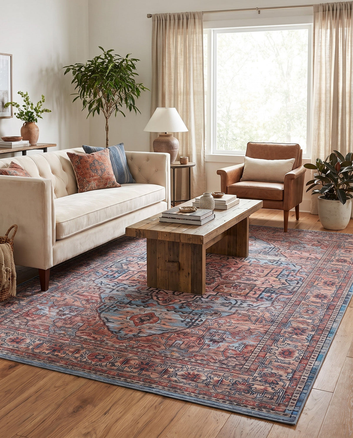 Zahara Oasis Collection Area Rug -  Fez Rectangle Blue  lifestyle 25