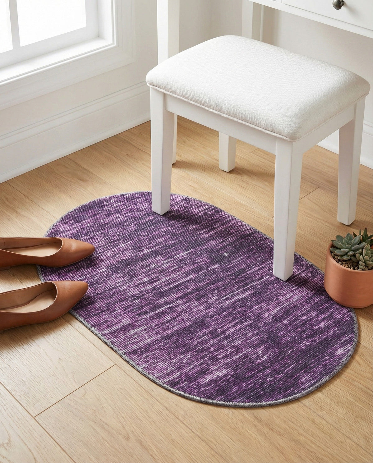 Sahara Essence Collection Area Rug - Oasis (Purple) Oval Purple  lifestyle 85