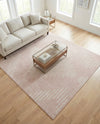 Seychelles Stripes Collection Area Rug - Mahe (Pink) Square Pink  lifestyle 48