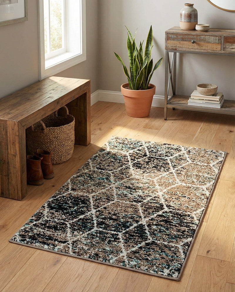Trellis Mosaic Collection Area Rug - Arborville (Blue Multi) Rectangle Blue Multi  lifestyle 16