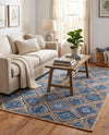 Woven Seaside Jute Collection Area Rug - Marina Rectangle Blue  lifestyle 42