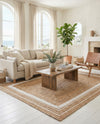 Woven Seaside Jute Collection Area Rug - Nantucket Rectangle Natural and White  lifestyle 15