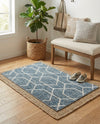Geo Garden Lattice Collection Area Rug - Savannah Rectangle Harbor Blue  lifestyle 47