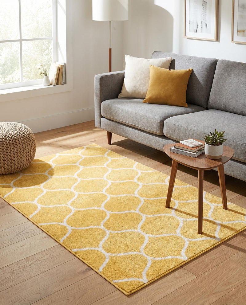 Trellis Mosaic Collection Area Rug -  Pergolatown (Yellow) Rectangle Yellow  lifestyle 21
