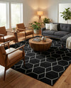 Trellis Mosaic Collection Area Rug - Arborville (Black) Rectangle Black  lifestyle 6
