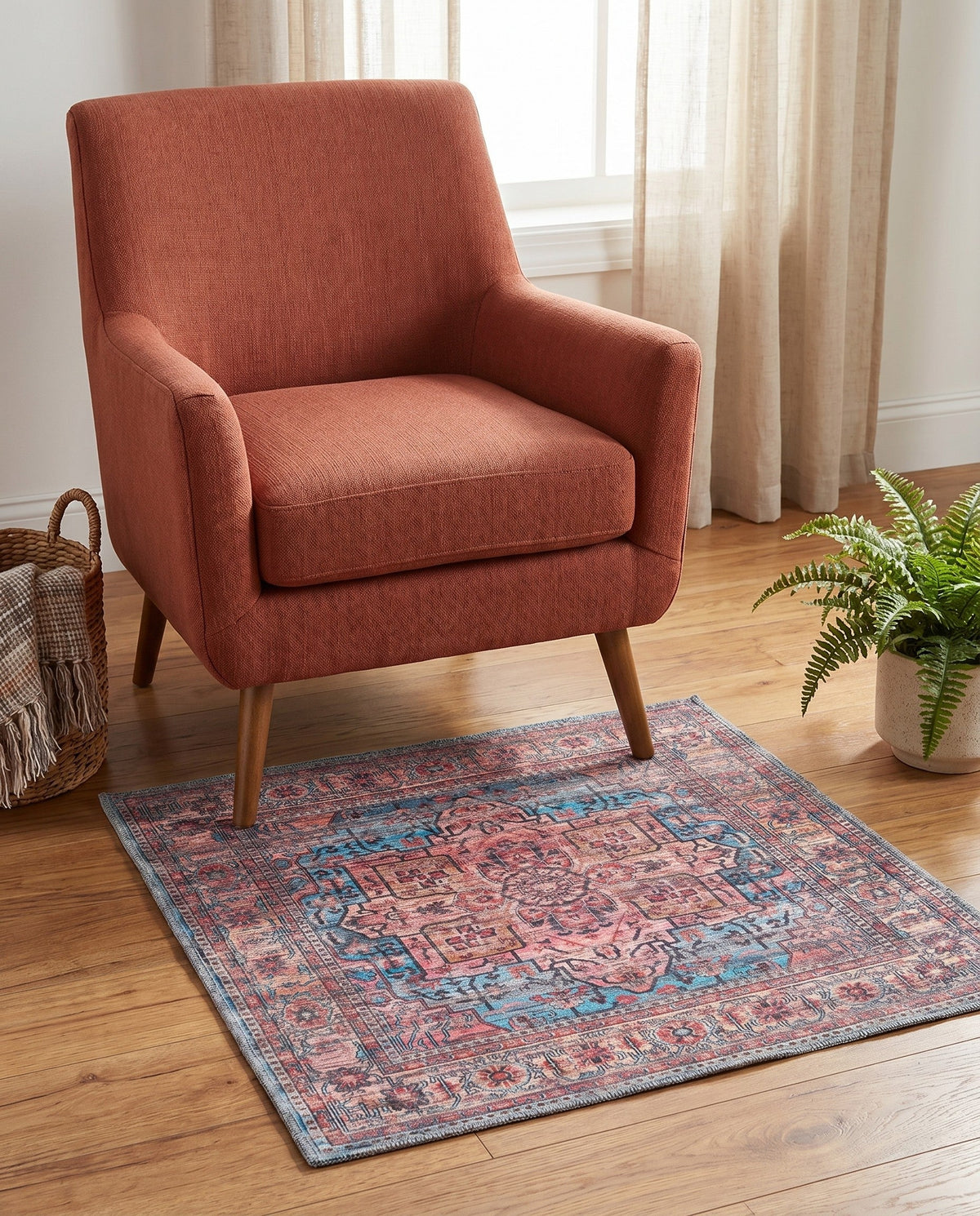 Zahara Oasis Collection Area Rug -  Fez Square Blue  lifestyle 98