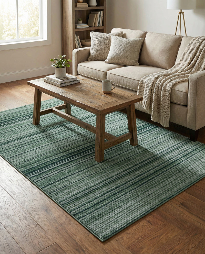 Jewel Oasis Collection Area Rug - Sapphire (Green) Rectangle Green  lifestyle 16