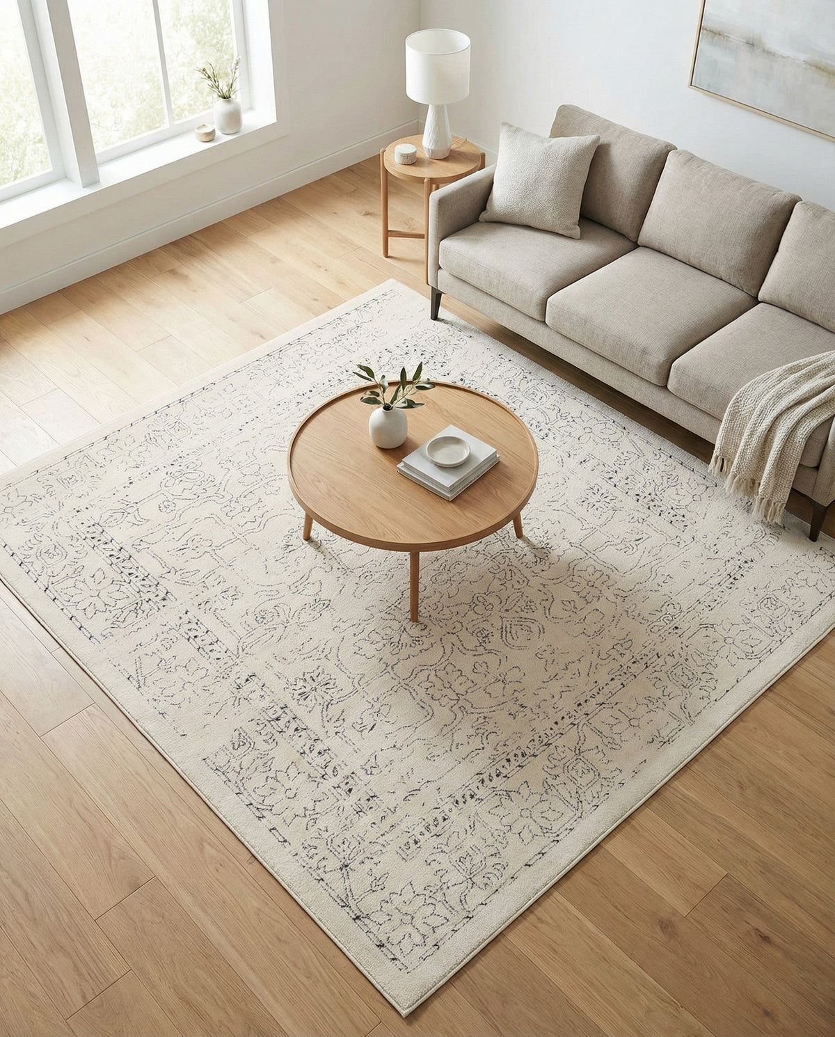 Savannah Soiree Collection Area Rug -  Everglade (White) Square White  lifestyle 91
