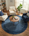 Studio Haven Collection Area Rug -  Conservatory (Navy Blue) Round Navy Blue  lifestyle 32