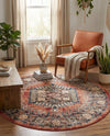 Eden Oasis Collection Area Rug -  Refuge (Terracotta) Round Terracotta  lifestyle 39