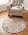 Adriana Terrace Collection Area Rug -  Positano (Rose) Round Rose  lifestyle 65