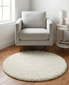 Plush Oasis Collection Area Rug - Serenity (Snow White) Round Snow White  lifestyle 61