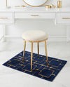 Hollywood Luxe Collection Area Rug -  Beverly (Navy Blue Gold) Rectangle Navy Blue Gold  lifestyle 15
