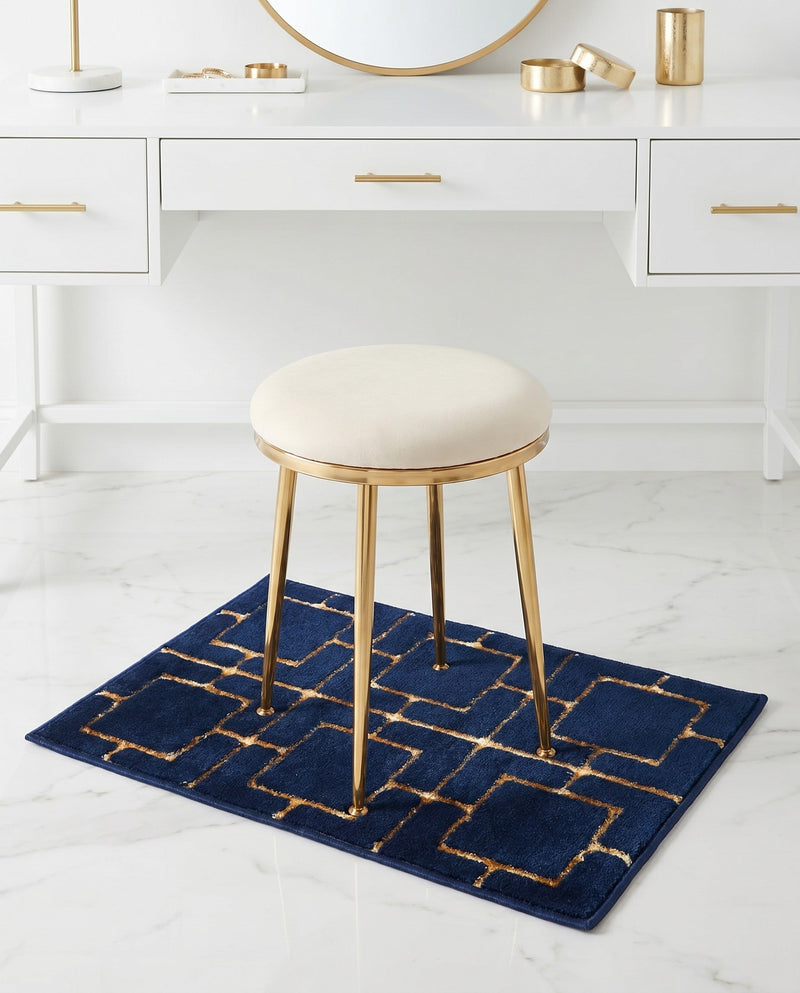 Hollywood Luxe Collection Area Rug -  Beverly (Navy Blue Gold) Rectangle Navy Blue Gold  lifestyle 15