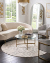 Hollywood Luxe Collection Area Rug -  Beverly (White Silver) Round White Silver  lifestyle 48