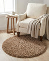 Plush Oasis Collection Area Rug - Serenity (Sandy Brown) Round Sandy Brown  lifestyle 33