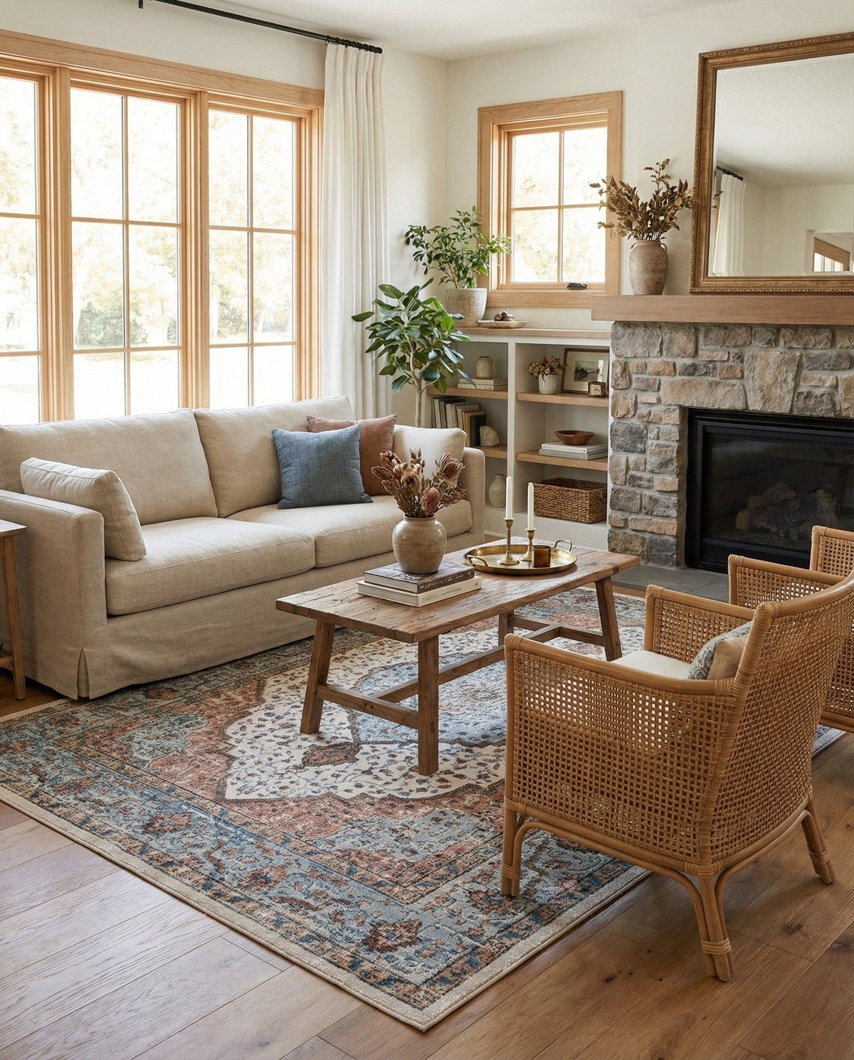 Mykonos Manor Collection Area Rug - Delos Rectangle Ivory  lifestyle 45