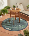Coastal Terrace Collection Area Rug -  Anchor Round Navy Blue  lifestyle 41