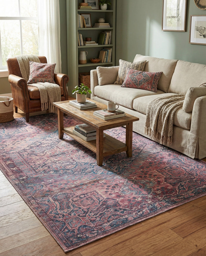 Zahara Oasis Collection Area Rug -  Agadir Rectangle Antique Rust Red  lifestyle 21