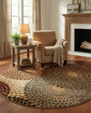 Bistro Lounge Collection Area Rug -  Cappuccino Round Beige  lifestyle 47
