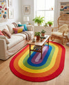 Sunset Isle Wool Braids Collection Area Rug - Paradise Oval Multi  lifestyle 75