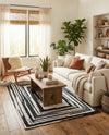 Woven Udaipur Collection Area Rug - Jaipur Rectangle Black and White  lifestyle 7