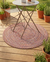 Sustainable Strands Indoor-Outdoor Oasis Collection Area Rug -  Sandbar (Multi) Round Multi  lifestyle 54