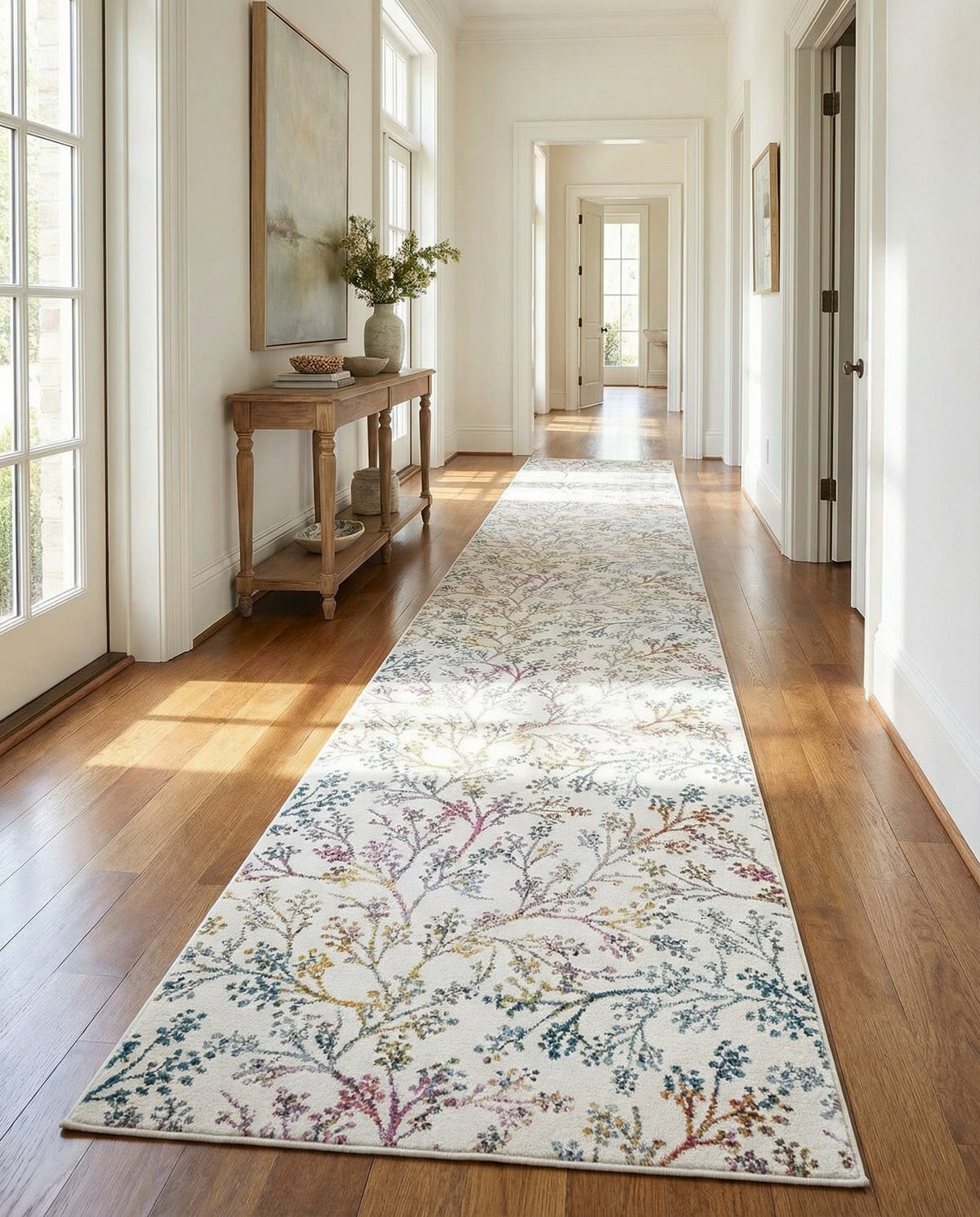 Meadow Breeze Collection Area Rug -  Sunbeam Runner Ivory  lifestyle 184
