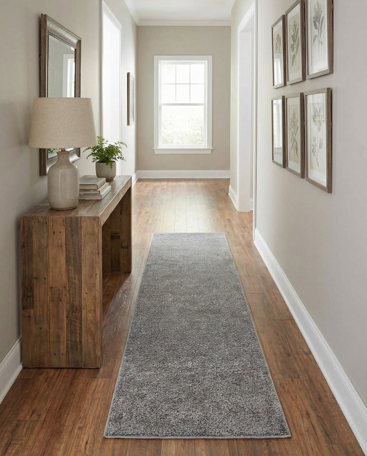 Solid Shag Seaside Collection Area Rug - Azure Cove (Gray) Runner Gray  lifestyle 109