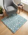 Berber Lattice Shag Collection Area Rug - Atlas (Light Blue) Square Light Blue  lifestyle 38