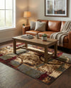 Bistro Lounge Collection Area Rug -  FlatWhite Rectangle Multi  lifestyle 19
