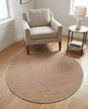 Soho Elegance Collection Area Rug - Chelsea (Light Brown) Round Light Brown  lifestyle 44