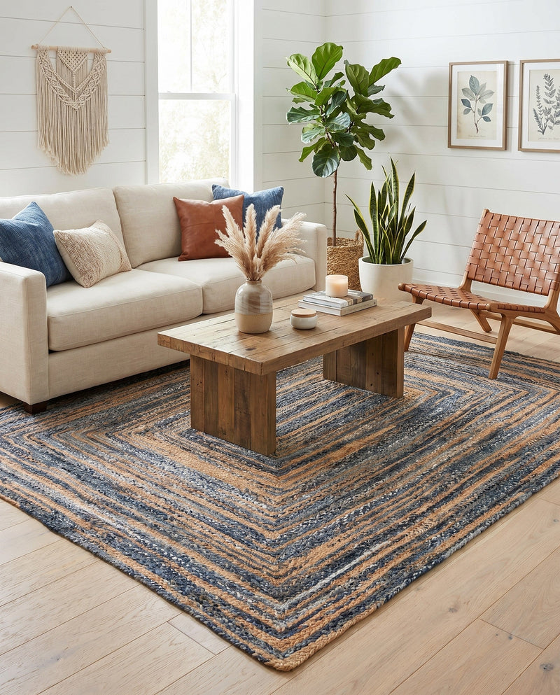 Woven Udaipur Collection Area Rug - Sahara Rectangle Blue and Natural  lifestyle 21