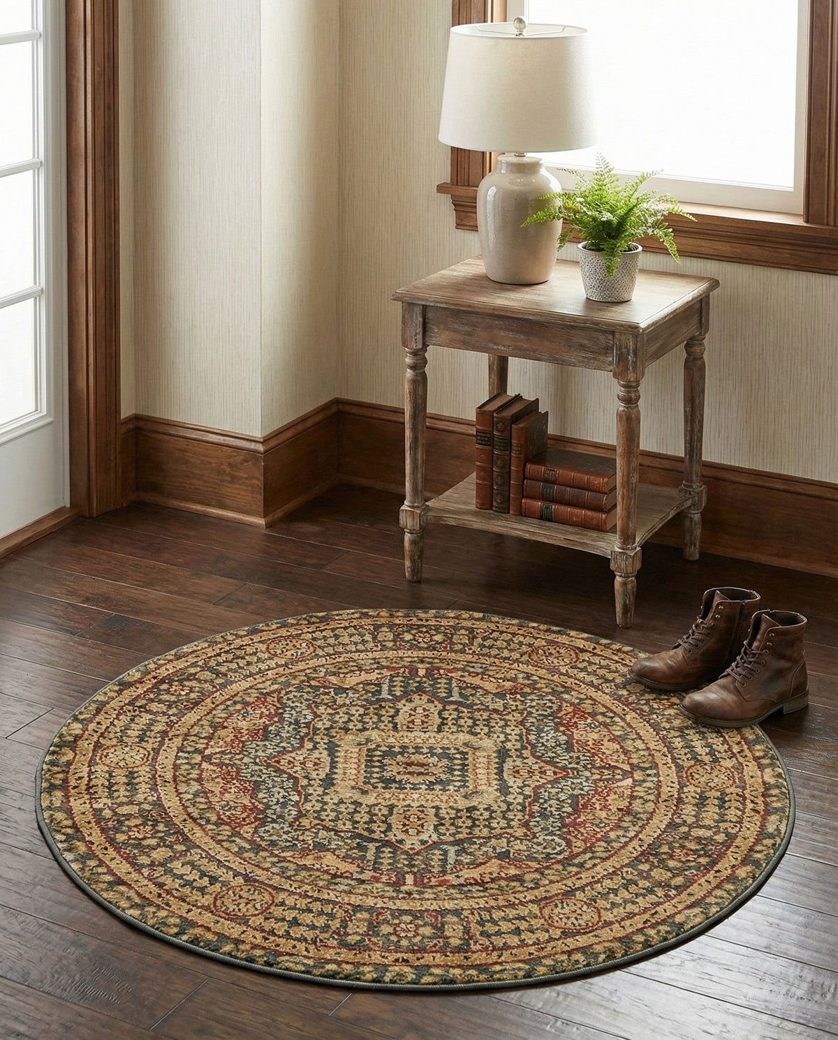 Ottoman Elegance Collection Area Rug - Sultan Round Blue  lifestyle 171