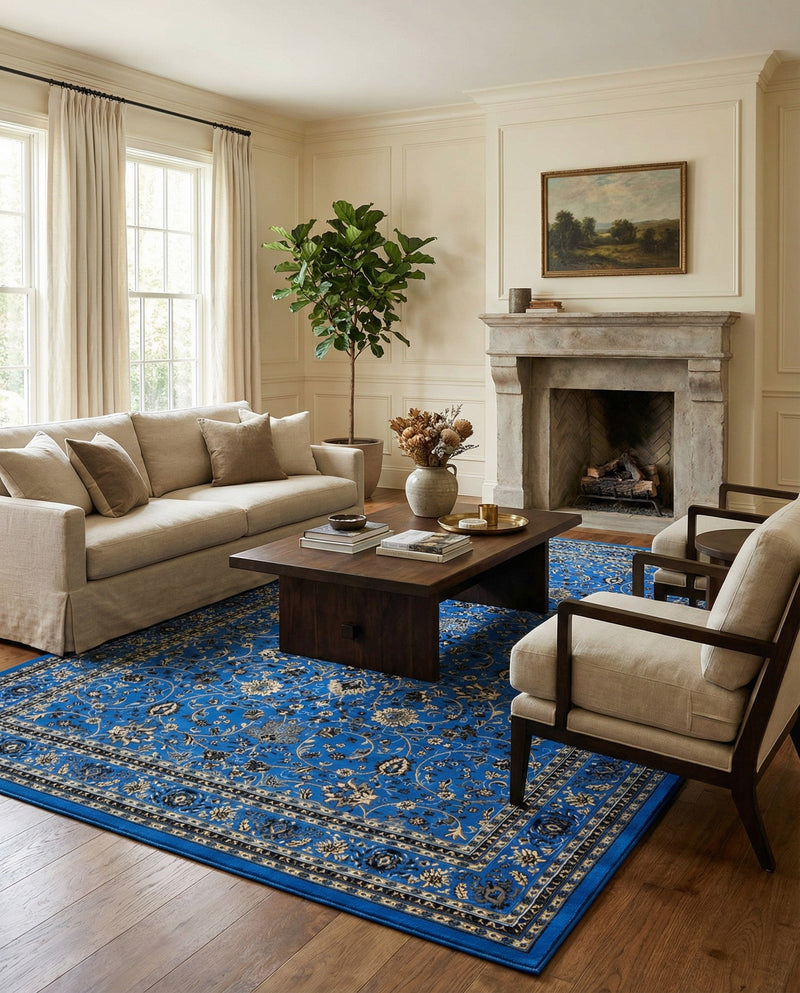 Isfahan Elegance Collection Area Rug - Naghsh-e Jahan (Dark Blue) Rectangle Dark Blue  lifestyle 17
