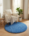 Plush Oasis Collection Area Rug - Serenity (Periwinkle Blue) Round Periwinkle Blue  lifestyle 36