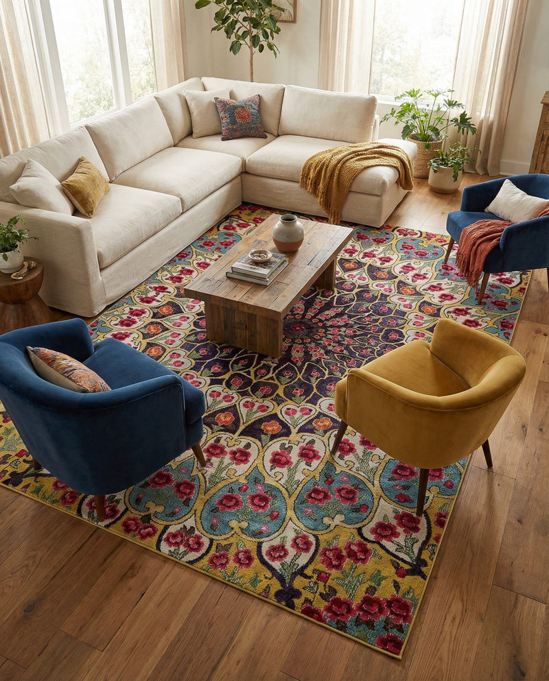 Venetian Tapestry Collection Area Rug -  Burano Rectangle Multi  lifestyle 25