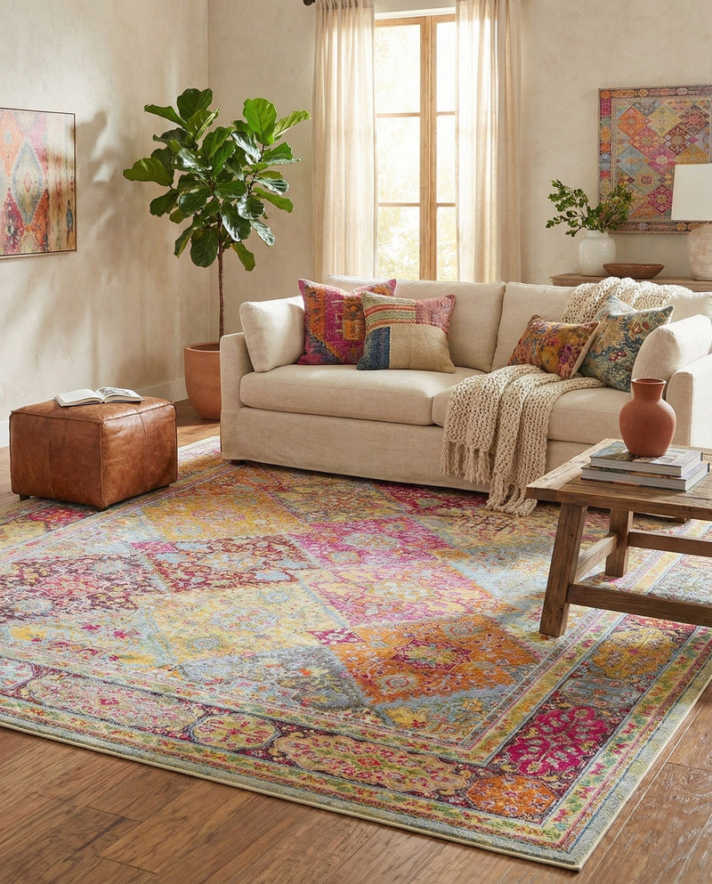 Caribbean Breeze Collection Area Rug -  Grenada Rectangle Multi  lifestyle 6